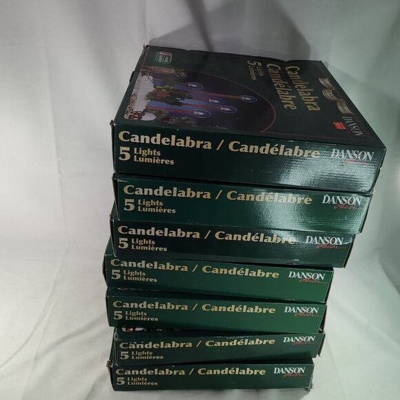 Danson Decor 5 Light Candelabra Christmas Holiday Decor Red Drip Candles Vintage - Picture 10 of 12